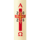 Cierge pascal Croix Epis et Vigne décalcomanie - Série limitée cire classique ou abeille. Disponible en différentes hauteurs (80 cm / 100 cm / 120 cm), diamètres (5.5 cm / 7 cm / 9 cm). Ciergerie Desfossés