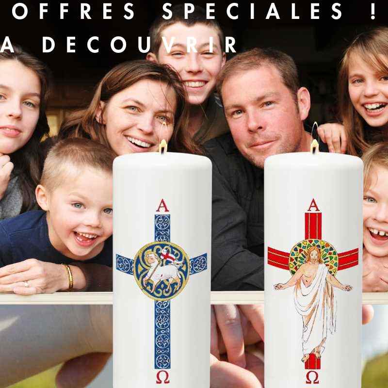 Cierge de Pâques 10% CA décoré à la main 08 taille au choix