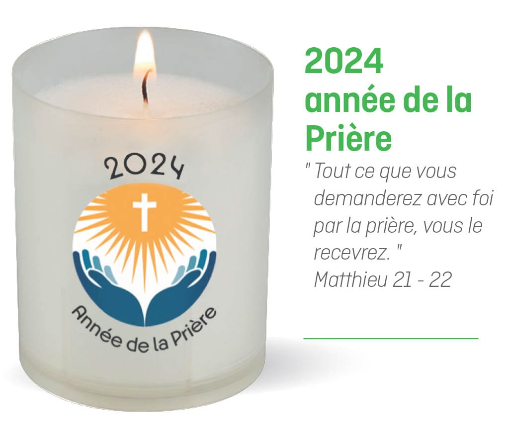 Veilleuse votive 2024 année de la Prière St Matthieu V80 180