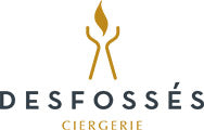 Logotype Ciergerie Desfossés - cierges, bougies, veilleuses votives depuis 1854.