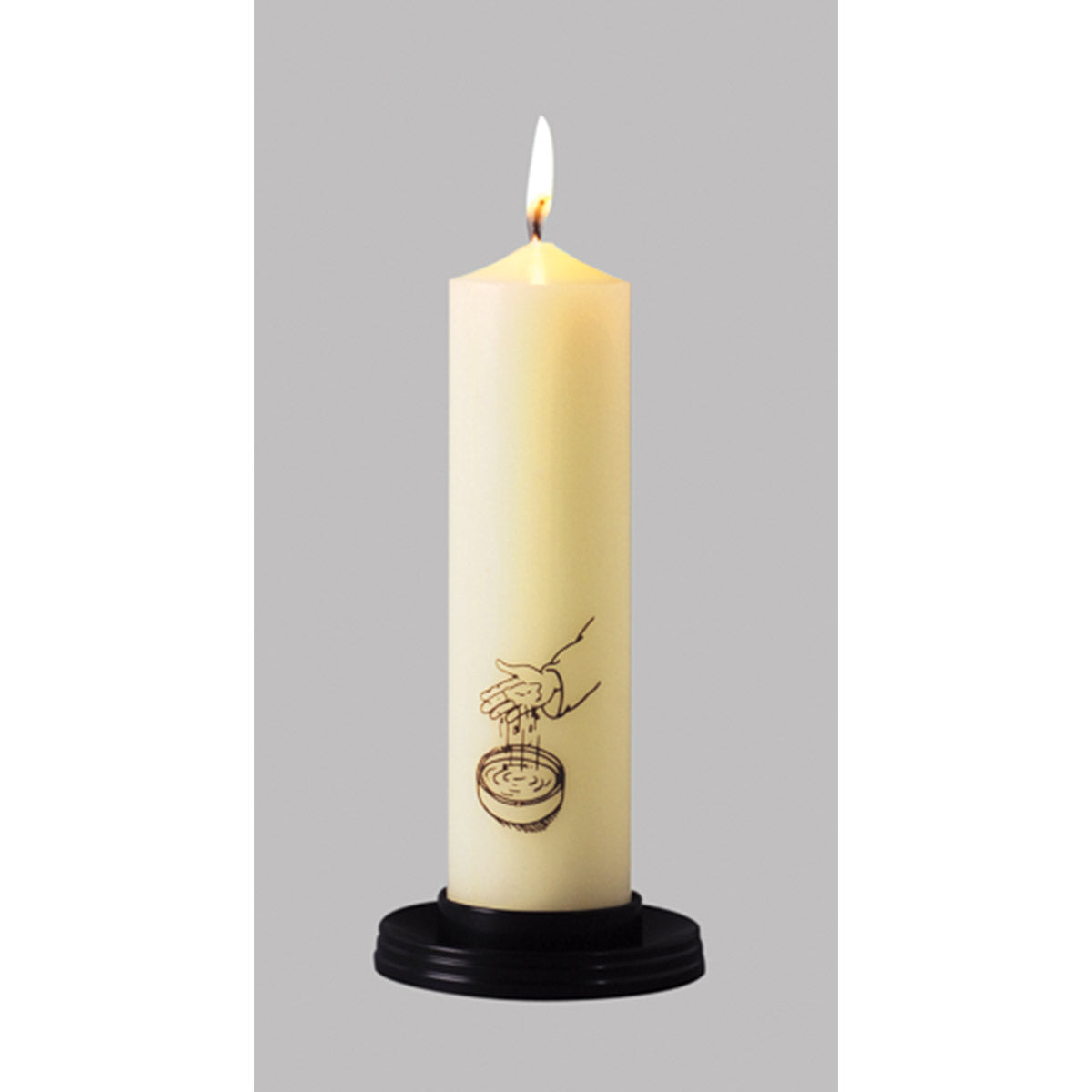 Bougie D'Église Franziska Ivoire 60cm X 8cm - 274 Heures - Made In Germany INNA-Glas