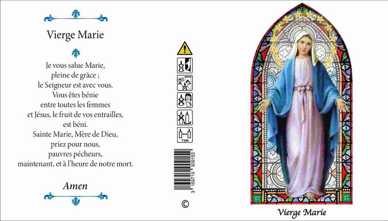 Bougie neuvaine Vierge Marie - cire végétale combustion 9 jours collection Effigie et Prière 2023 - spécial magasins Ciergerie Desfossés