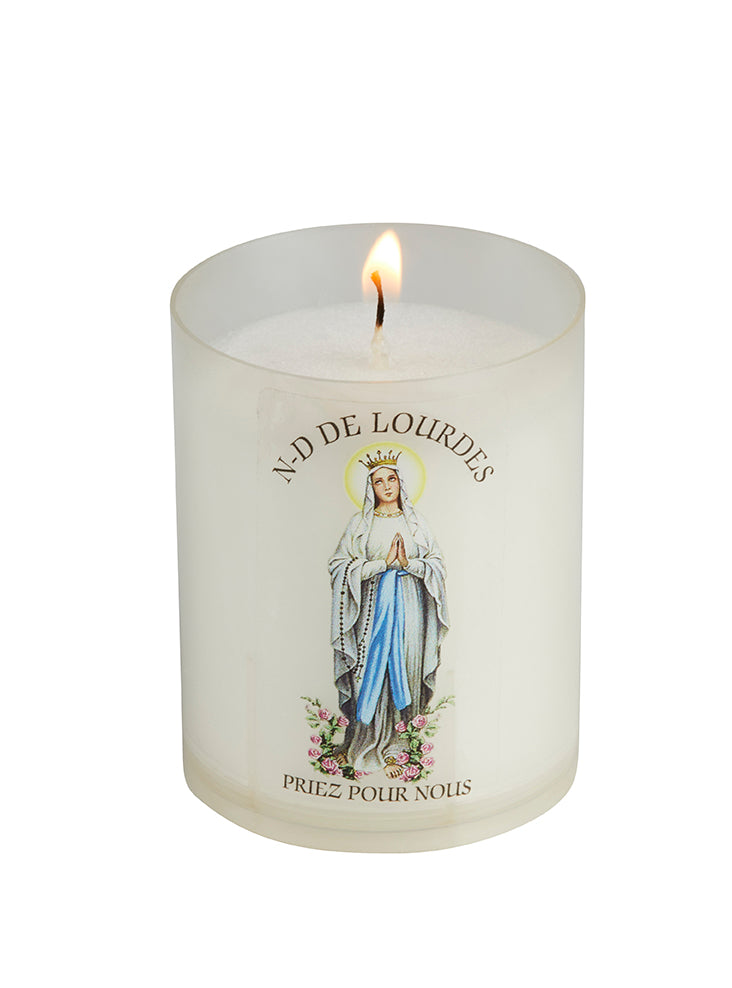 Veilleuse bougie votive Luminat V80 "Notre Dame de Lourdes"