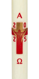 Cierge Pascal Croix Glorieuse - cire classique ou abeille - 3 hauteurs et diamètres - Ciergerie Desfossés