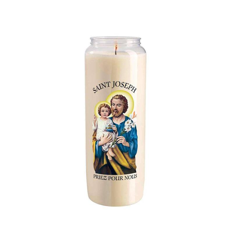 Bougie Neuvaine "Saint Joseph" L04 cire végétale - Durée 6 jours