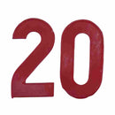 Deux premiers chiffres du millésime 2025 cire rouge. Hauteur 2.8 cm. Ciergerie Desfossés