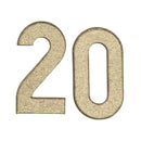 Deux premiers chiffres du millésime 2025 cire or. Hauteur 2.8 cm. Ciergerie Desfossés