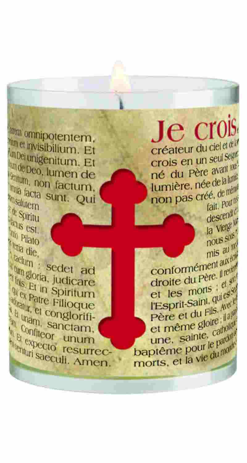 Promotion : Veilleuse votive "Je crois" V05 effigie 360° - Durée 20h