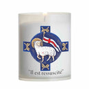 Bougie veilleuse votive Agneau pascal. Godet Luminat 100% naturel sans plastique. Combustion 20h. Ciergerie Desfossés