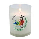 Bougie votive Jubilé 2025 Pèlerons d'Espérance. Godet Luminat 100% végétal. Durée 20h. Ciergerie Desfossés