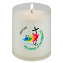 Bougie veilleuse votive Jubilé 2025. Godet Luminat 100% naturel sans plastique. Combustion 20h. Ciergerie Desfossés