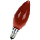 Ampoule-lampe forme flamme à incandescence couleur rouge, puissance 40 watts, culot E14. Usage tabernacle. Ciergerie Desfossés