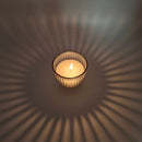 Photophore Illumination, verre recyclable effet luisant à facettes avec recharge spécialement fabriquée. Cette recharge est vendue séparément. Ciergerie Desfossés