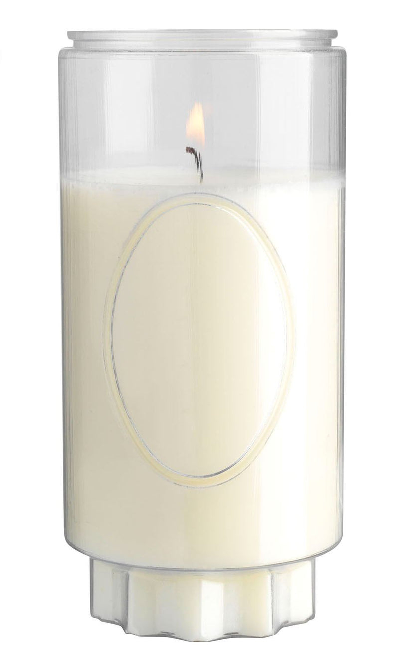 Lampe de sanctuaire L14 Cire mix minérale et végétale Godet coloris blanc Combustion 3 jours Ciergerie Desfossés