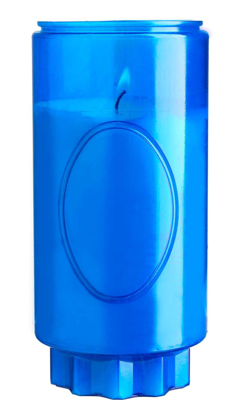 Lampe de sanctuaire combustion 3 jours cire minérale et végétale coloris bleu Ciergerie Desfossés