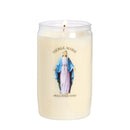 Bougie votive Vierge Marie 3 jours, godet transparent recyclable, effigie « Priez pour nous », Ciergerie Desfossés