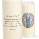 Neuvaine effigie Vierge de l'Apocalypse et texte biblique illustrés à 360° sur le godet  Ciergerie Desfossés