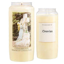 Bougie, lampe défunt et cimetière illustration 360° avec espace d'expression écrite en verso. Durée +/- 144 h. Ciergerie Desfossés