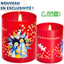 Veilleuse votive Nativité suivez l'étoile mention 'Il est né le Divin Enfant !' Nouveauté Ciergerie Desfossés