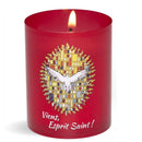 Veilleuse votive effigie Esprit Saint. Godet végétal sans plastique. Durée +/- 20 h. Bougie d'église Luminat V80 Ciergerie Desfossés