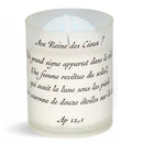 Veilleuse votive Vierge de l'Apocalypse avec prière Livre de l'Apocalypse, Durée +/- 20 h. Veilleuse de dévotion Ciergerie Desfossés