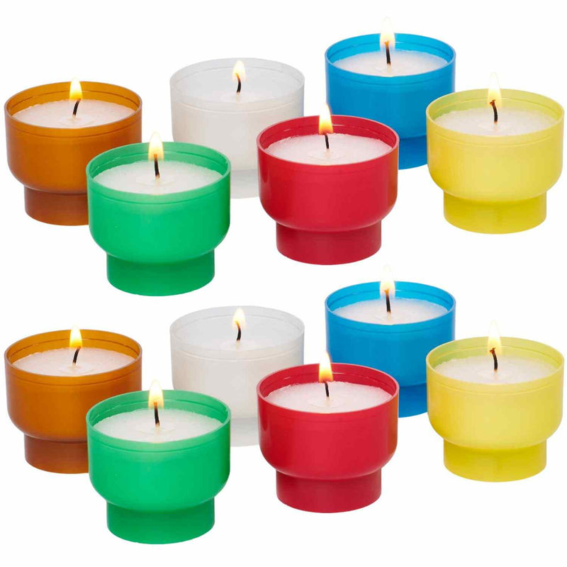 Bougies votives lumignons godets 100% naturels, zéro plastique. Durée 6h. 6 couleurs disponibles. Ciergerie Desfossés. 