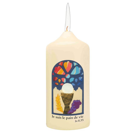 Cierge de communion Je suis le pain de Vie  Ciergerie Desfossés