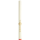 Cierge Pascal orné d'une Croix Crypte Décor en cire croix peinte à la main. Cire d'abeille ou cire classique. Millésime 2026. Ciergerie Desfossés