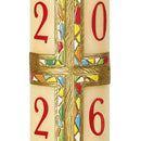 Cierge de Pâques Croix Espérance, décor, fabrication artisanale. Ciergerie Desfossés