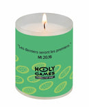 Bougie votive Holy Games V80 illustration 360° V80 Luminat coloris vert, combustion 20h. Ciergerie Desfossés