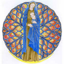 Veilleuse de prière illustration Vierge de l'Apocalypse. Illustration 360° Godet sans plastique. Durée +/- 20 h. Veilleuse de prière Luminat Ciergerie Desfossés