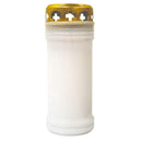 Lampe de cimetière, bougie votive plastique recyclable godet transparent Combustion 55h. Capuchon de protection usage int/extérieur Toussaint, défunts. Ciergerie Desfossés