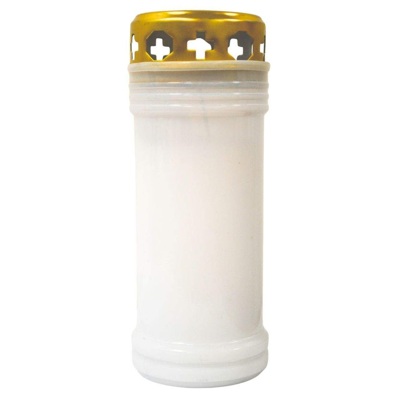 Lampe de cimetière, bougie votive plastique recyclable godet transparent Combustion 55h. Capuchon de protection usage int/extérieur Toussaint, défunts. Ciergerie Desfossés