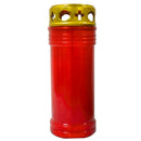 Lampe de sanctuaire, bougie votive plastique recyclable godet rouge Combustion 55h. Capuchon de protection usage int/extérieur Toussaint, défunts. Ciergerie Desfossés