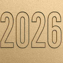 Décor en cire millésime 2026 pour cierge pascal. Exemple présenté : référence finition or composée des 4 chiffres. Ciergerie Desfossés