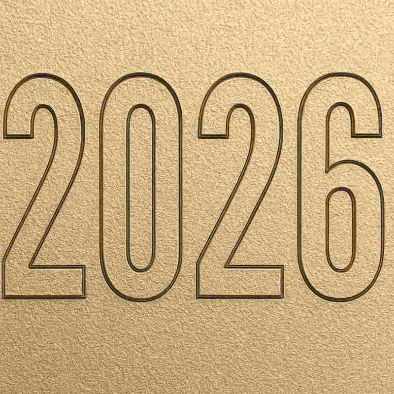 Décor en cire millésime 2026 pour cierge pascal. Exemple présenté : référence finition or composée des 4 chiffres. Ciergerie Desfossés