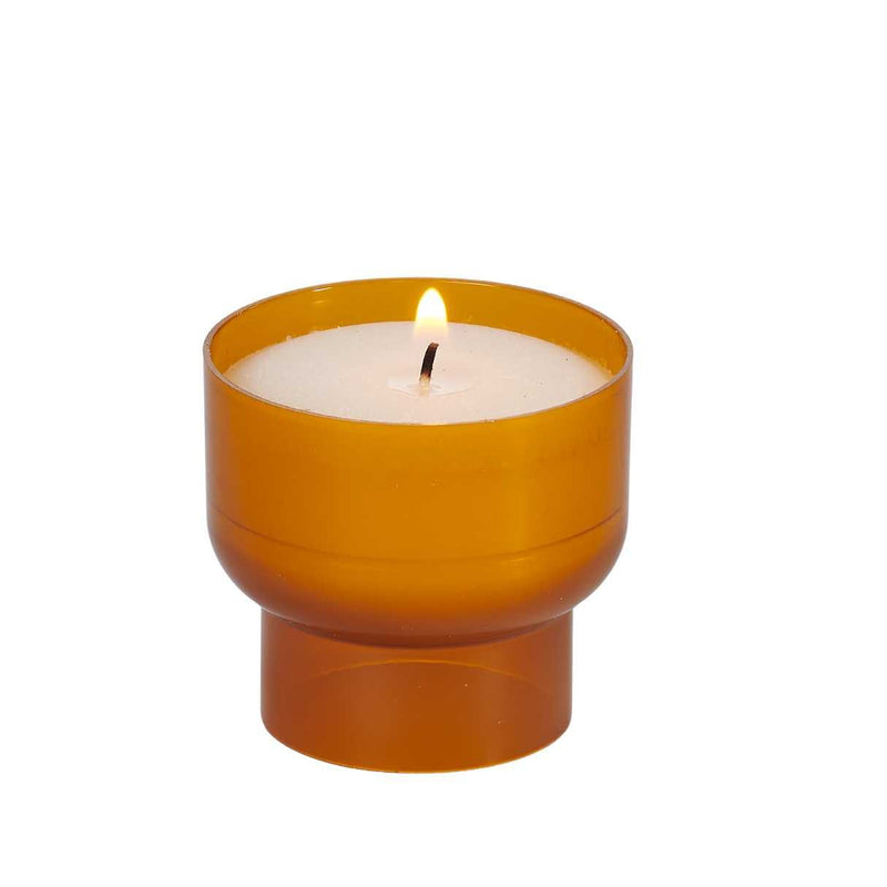 Veilleuse votive Luminat coloris Ambre réf. V04 godet naturel sans plastique. Combustion 9h Ciergerie Desfossés