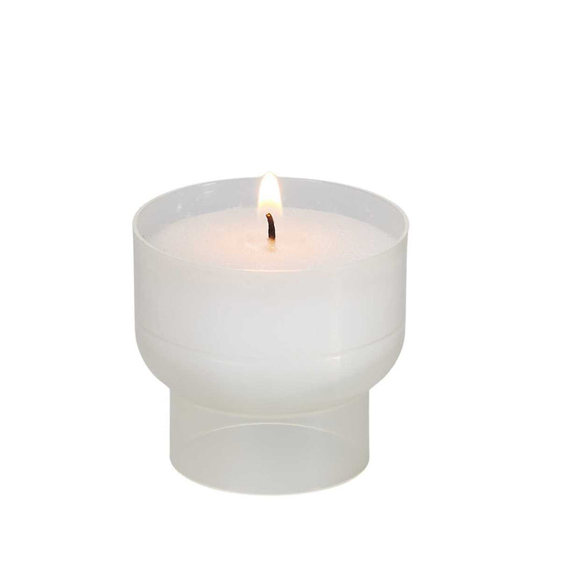 Veilleuse votive Luminat coloris Blanc réf. V04 godet 100% naturel. Durée de combustion 9h Ciergerie Desfossés