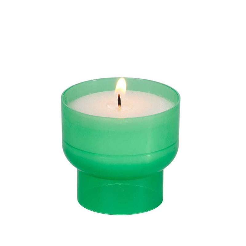 Veilleuse votive Luminat coloris Vert réf. V04 godet éco-conçu sans plastique, 100% végétal. Diamètre 5.2 cm H 4.8 cm Durée 9h Ciergerie Desfossés