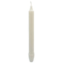 Bougie droite cannelée tête 6 biseaux, blanc, cire minérale, hauteur 25 cm, diamètre 23 mm Ciergerie Desfossés