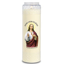 Bougie neuvaine Sacré Cœur de Jésus, godet ornement décoratif recyclable, 9 jours de combustion, Ciergerie Desfossés