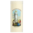 Effigie Nossa Senhora de Fátima, inscription portugaise Rogai por Nós, neuvaine ornement Ciergerie Desfossés