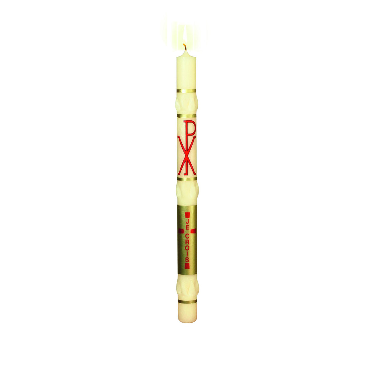 Bougie De Baptême Rose - 25cm De Hauteur - Design élégant Avec Motif Floral - Pour Cérémonies Et Souvenirs