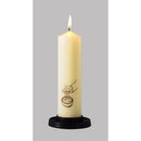 Cierge de baptême décoration "Colombe fleurs"