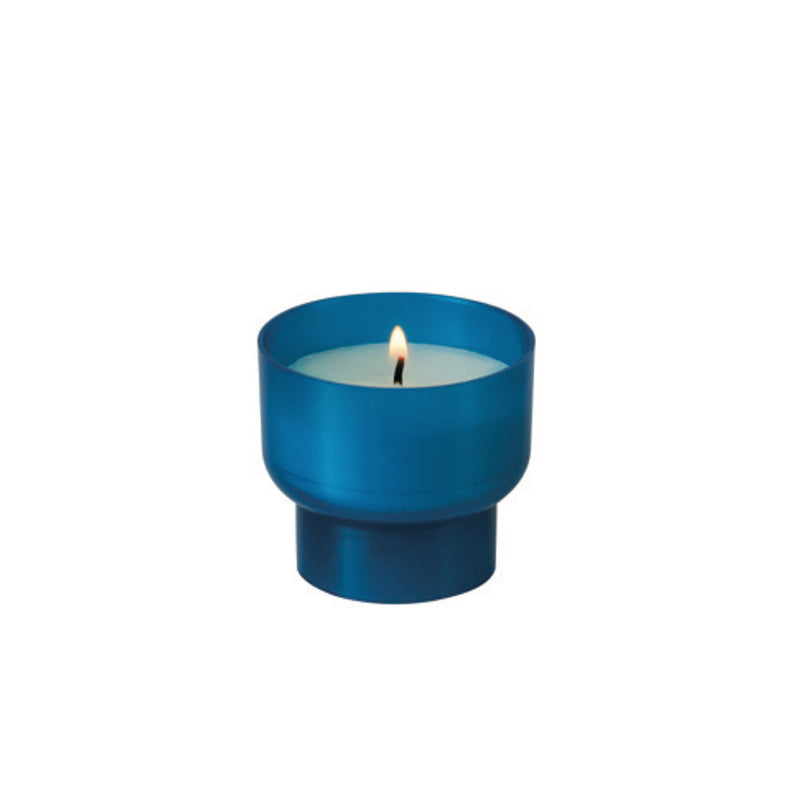 V04 Veilleuse votive Luminat végétale coloris bleu combustion 9h Ciergerie Desfossés