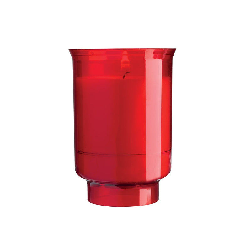 V09 Veilleuse votive plastique recyclé "Grand modèle tulipe" coloris rouge. Ciergerie Desfossés