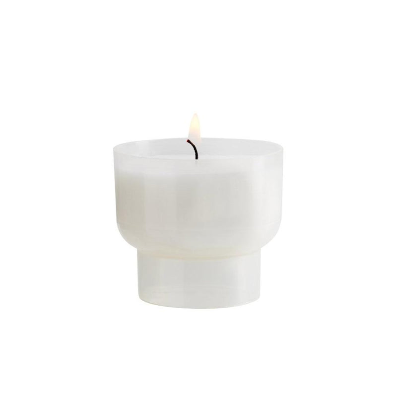 V76 Veilleuse votive grande Luminat végétale coloris blanc. Combustion 11h. Ciergerie Desfossés