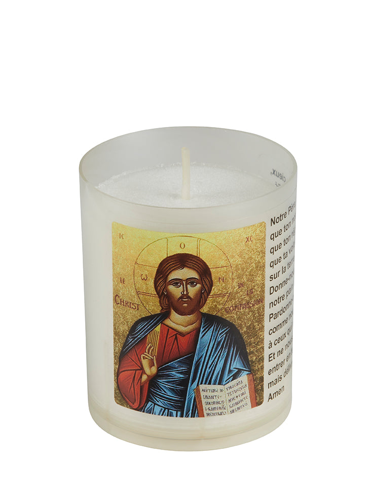 Veilleuse bougie votive Luminat V80 "Paroles de la Bible" - impression 180°