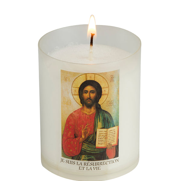 Cierge de baptême 35 cm Px avec poignée et rigole  Ciergerie Desfossés  cierges, bougies, veilleuses votives, neuvaines, achetez en ligne.