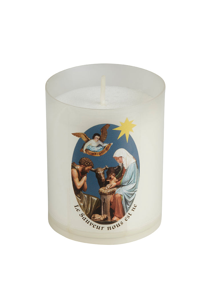 Veilleuse bougie votive Luminat V80 "Nativité" - Durée 20h